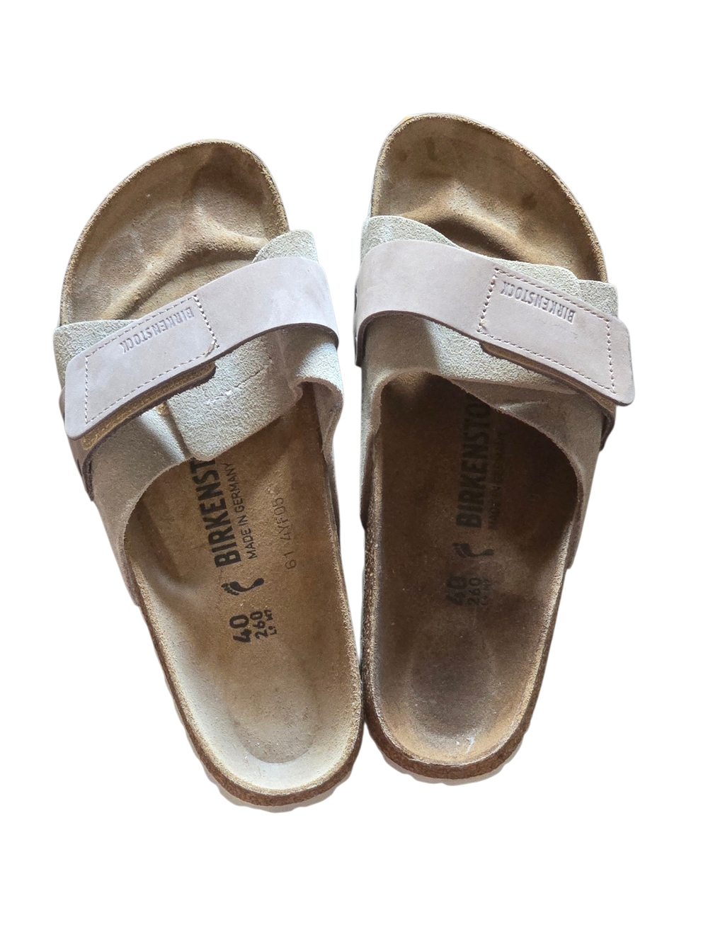 Birkenstock Women’s Light Taupe Suede Single-Strap Slide Sandals